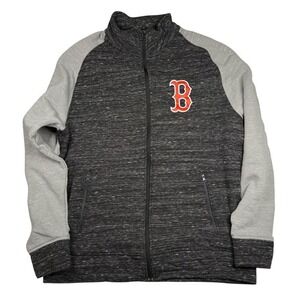 Boston Red Sox Jacket Men's XL Gray Fanatics Full Zip Coat Sweater Baseball